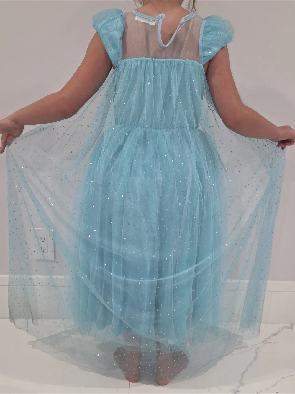 Sparkling Light Blue Kids Princess Costume Dress